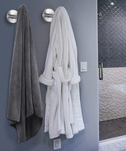 Alternative view of NearMoon Bath Towel Hooks- SUS 304 Stainless Steel Robe Hook Holder. Heavy Duty Coat Hook for Bathroom Livingroom Hotel Kitchen Garage. Wall Mounted- 4 Pack (Brushed Nickel)